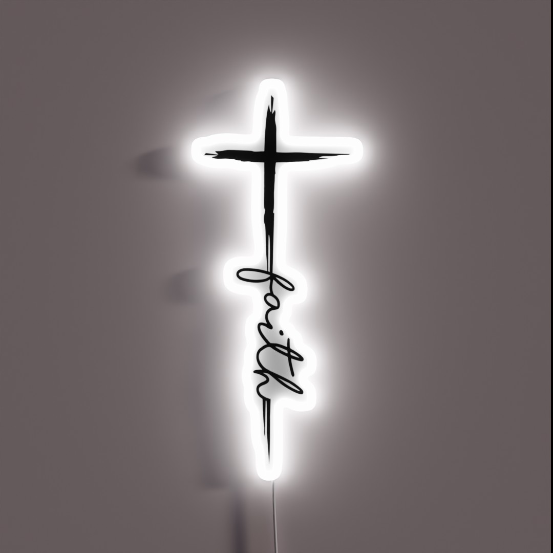 Faith Christian Jesus For Men Women Kids RGB Neon Sign Faith Christian Jesus For Men Women Kids RGB Neon Sign