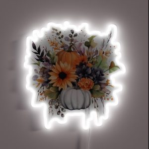 Fall Floral Pumpkins RGB Neon Sign Fall Floral Pumpkins RGB Neon Sign