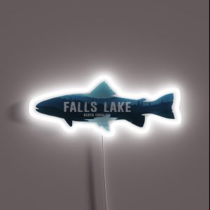 Falls Lake North Carolina Fish RGB Neon Sign