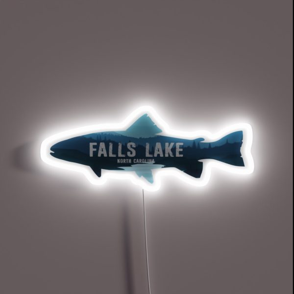 Falls Lake North Carolina Fish RGB Neon Sign
