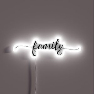 Family Girly Typography RGB Neon Sign
