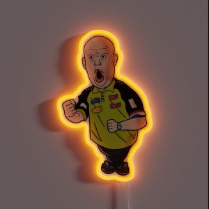 Famous Dart Player Cartoon Drawing RGB Neon Sign Famous Dart Player Cartoon Drawing RGB Neon Sign
