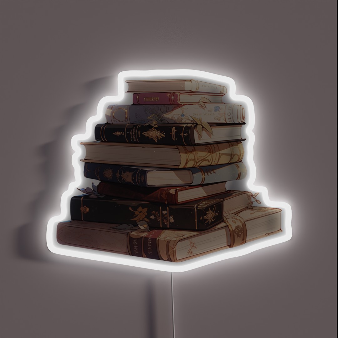 Fantasy Book Stack RGB Neon Sign Fantasy Book Stack RGB Neon Sign
