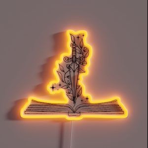 Fantasy Book W O Lettering RGB Neon Sign