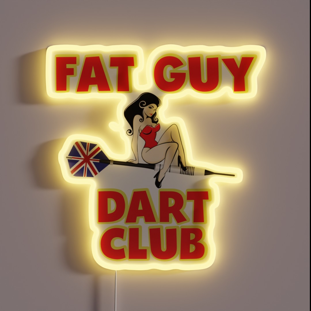 Fat Guy Dart Club RGB Neon Sign Fat Guy Dart Club RGB Neon Sign