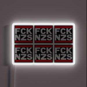 Fck Nzs Fuck Nazis Anti Racism Logo Design RGB Neon Sign