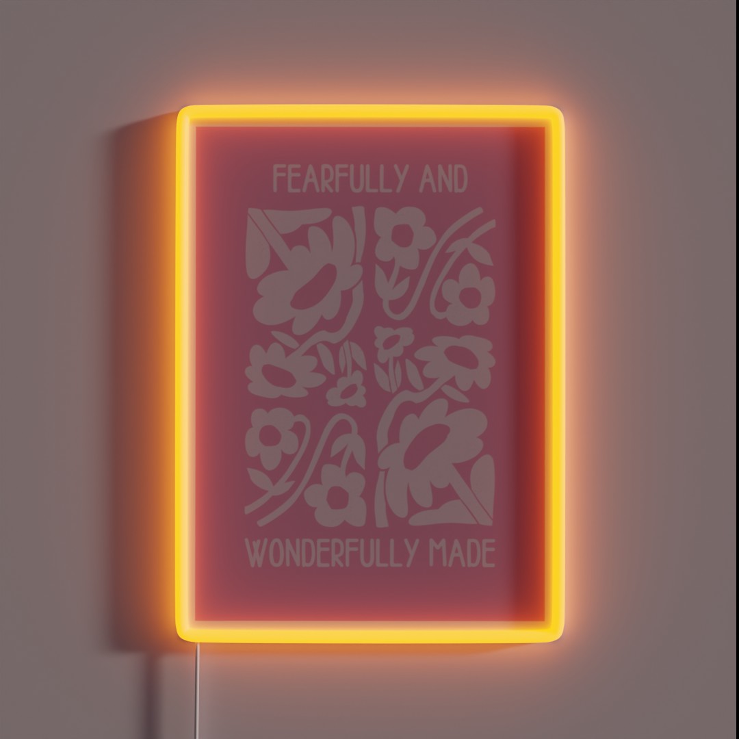 Fearfully And Wonderfully Made Pink RGB Neon Sign Fearfully And Wonderfully Made Pink RGB Neon Sign