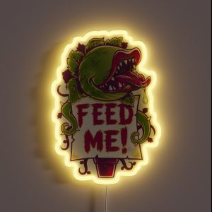 Feed Me Creepy Cute Audrey Plant Vintage Spooky Horror Musical RGB Neon Sign