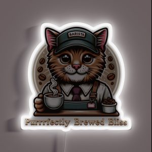 Feline Brewmaster RGB Neon Sign