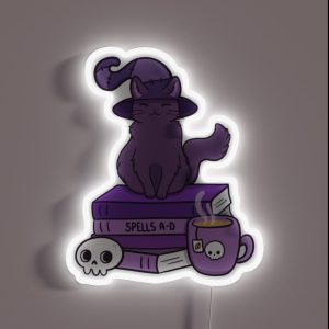 Feline Familiar 02 Black Nikury RGB Neon Sign