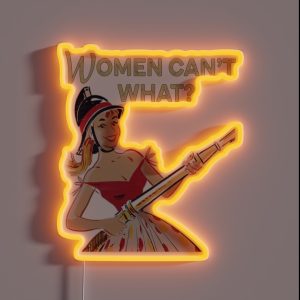 Female Firefighter Funny 1950s Vintage RGB Neon Sign