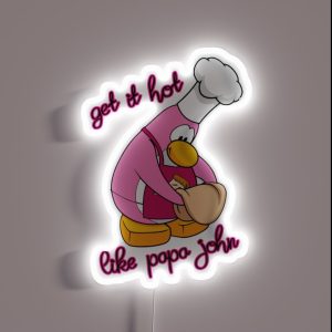 Femininomenon Chappell Roan Club Penguin Get It Hot Like Papa John RGB Neon Sign