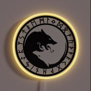 Fenrir Rune Circle Variant I RGB Neon Sign