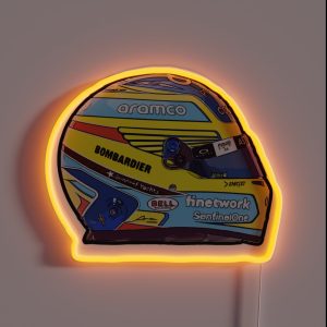 Fernando Alonso 2023 Season Helmet Design RGB Neon Sign