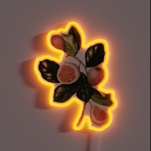 Fig Botanical Illustration RGB Neon Sign Fig Botanical Illustration RGB Neon Sign