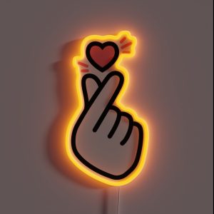 Finger Heart Sign RGB Neon Sign