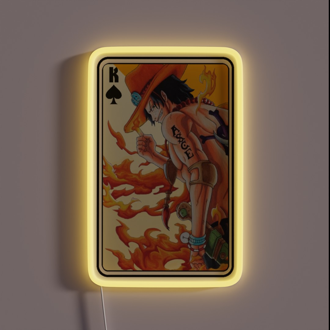 Fire Fist Portgas D Ace S Card RGB Neon Sign Fire Fist Portgas D Ace S Card RGB Neon Sign