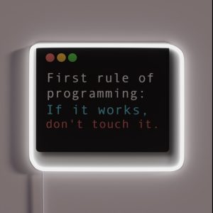 First Rule Of Programming RGB Neon Sign First Rule Of Programming RGB Neon Sign