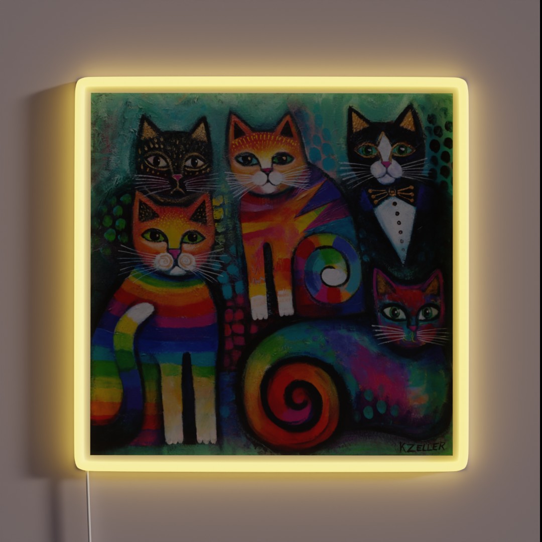 Five Cats RGB Neon Sign Five Cats RGB Neon Sign