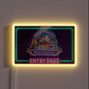 Five Nights At Freddy S Security Breach Entry Pass RGB Neon Sign