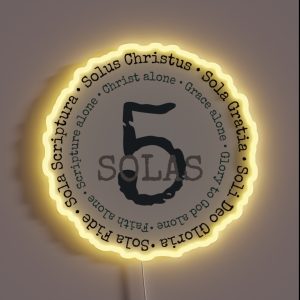 Five Solas Of The Reformation RGB Neon Sign Five Solas Of The Reformation RGB Neon Sign