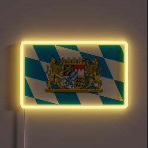Flag Of Bavaria W Crest Lozenge Style RGB Neon Sign Flag Of Bavaria W Crest Lozenge Style RGB Neon Sign