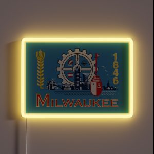 Flag Of Milwaukee RGB Neon Sign Flag Of Milwaukee RGB Neon Sign