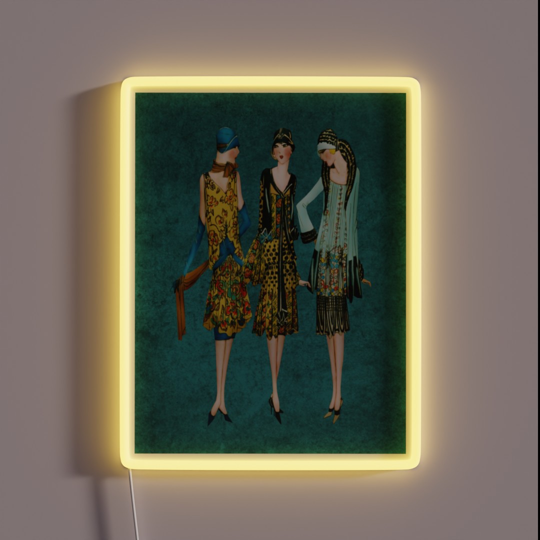 Flappers Flappin 1920 S Ladies RGB Neon Sign Flappers Flappin 1920 S Ladies RGB Neon Sign