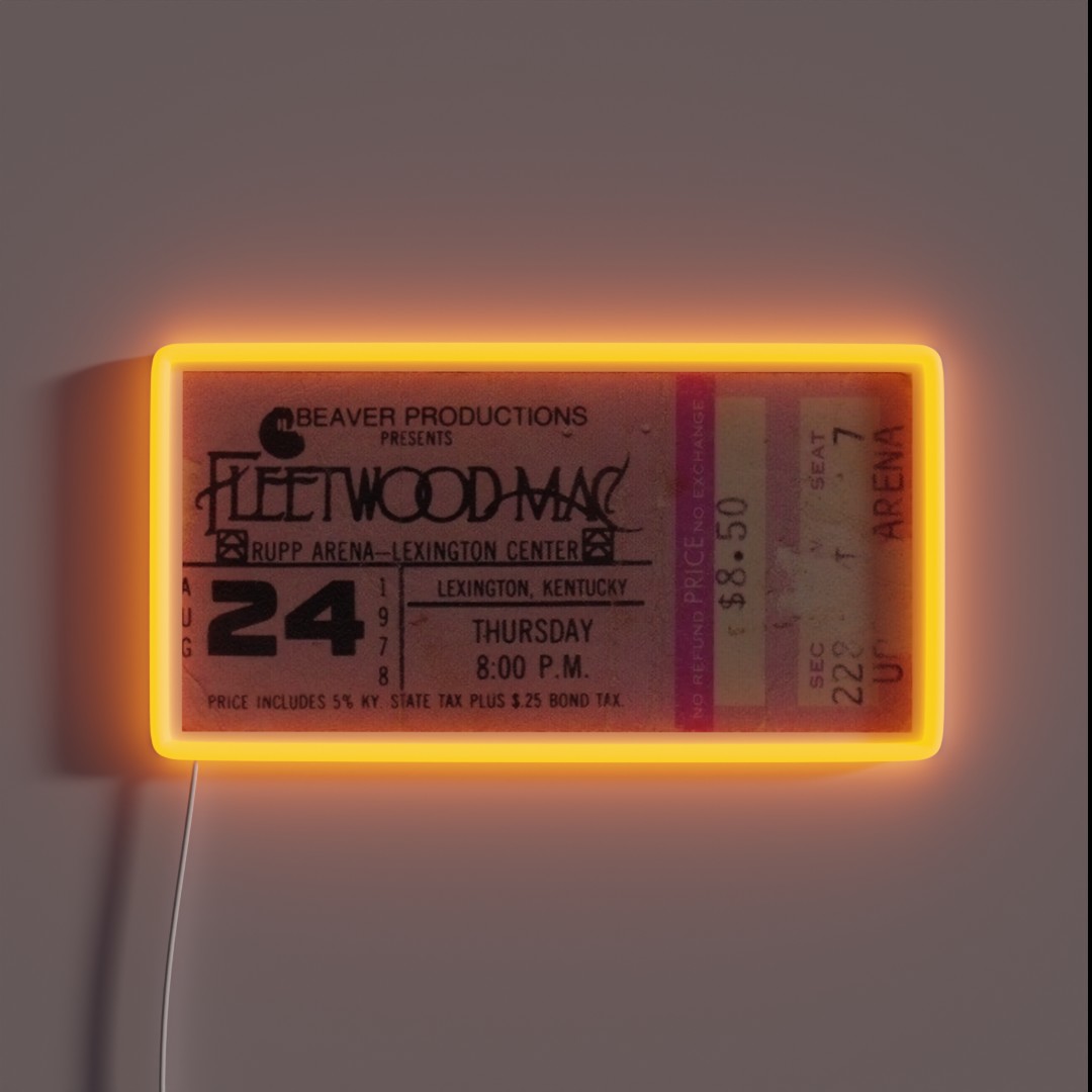 Fleetwood Mac Concert Ticket RGB Neon Sign Fleetwood Mac Concert Ticket RGB Neon Sign