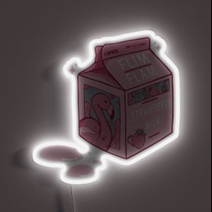 Flim Flam Strawberry Milk Carton RGB Neon Sign Flim Flam Strawberry Milk Carton RGB Neon Sign