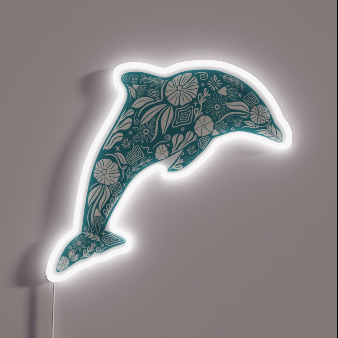 Floral Dolphin Friend RGB Neon Sign Floral Dolphin Friend RGB Neon Sign
