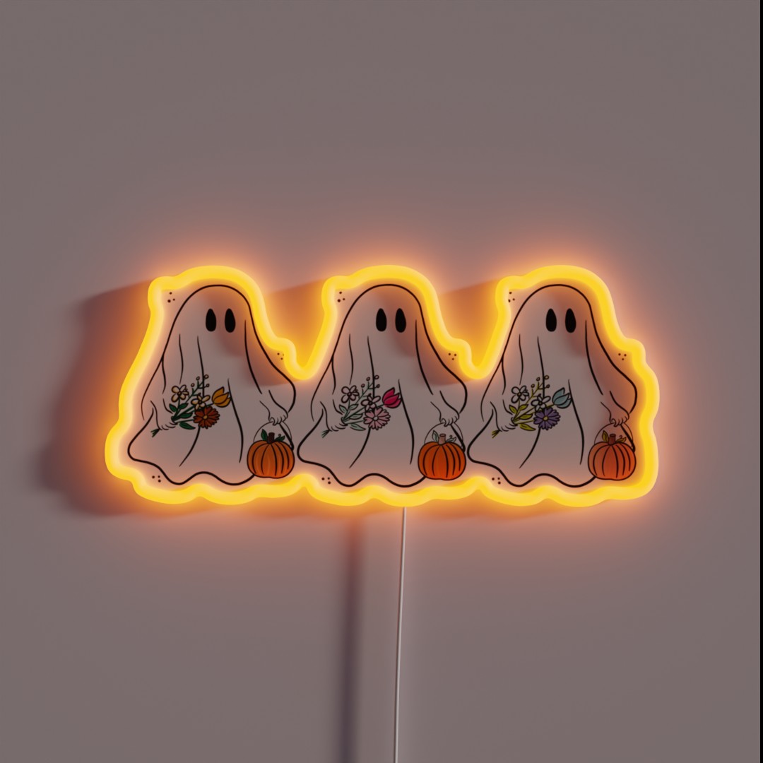 Floral Ghostys RGB Neon Sign Floral Ghostys RGB Neon Sign