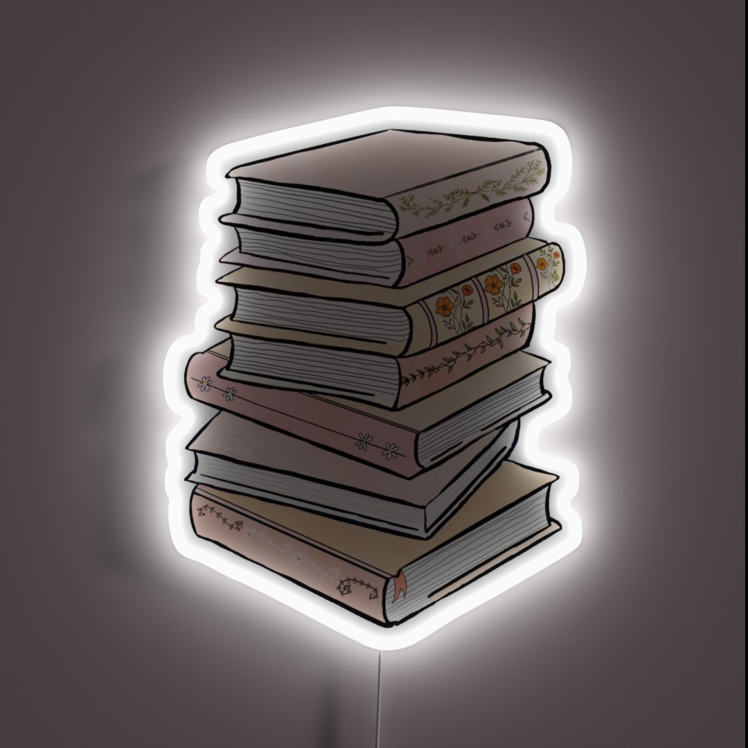 Floral Pastel Books RGB Neon Sign Floral Pastel Books RGB Neon Sign