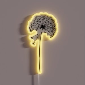 Floral Pattern Of Dandelions RGB Neon Sign