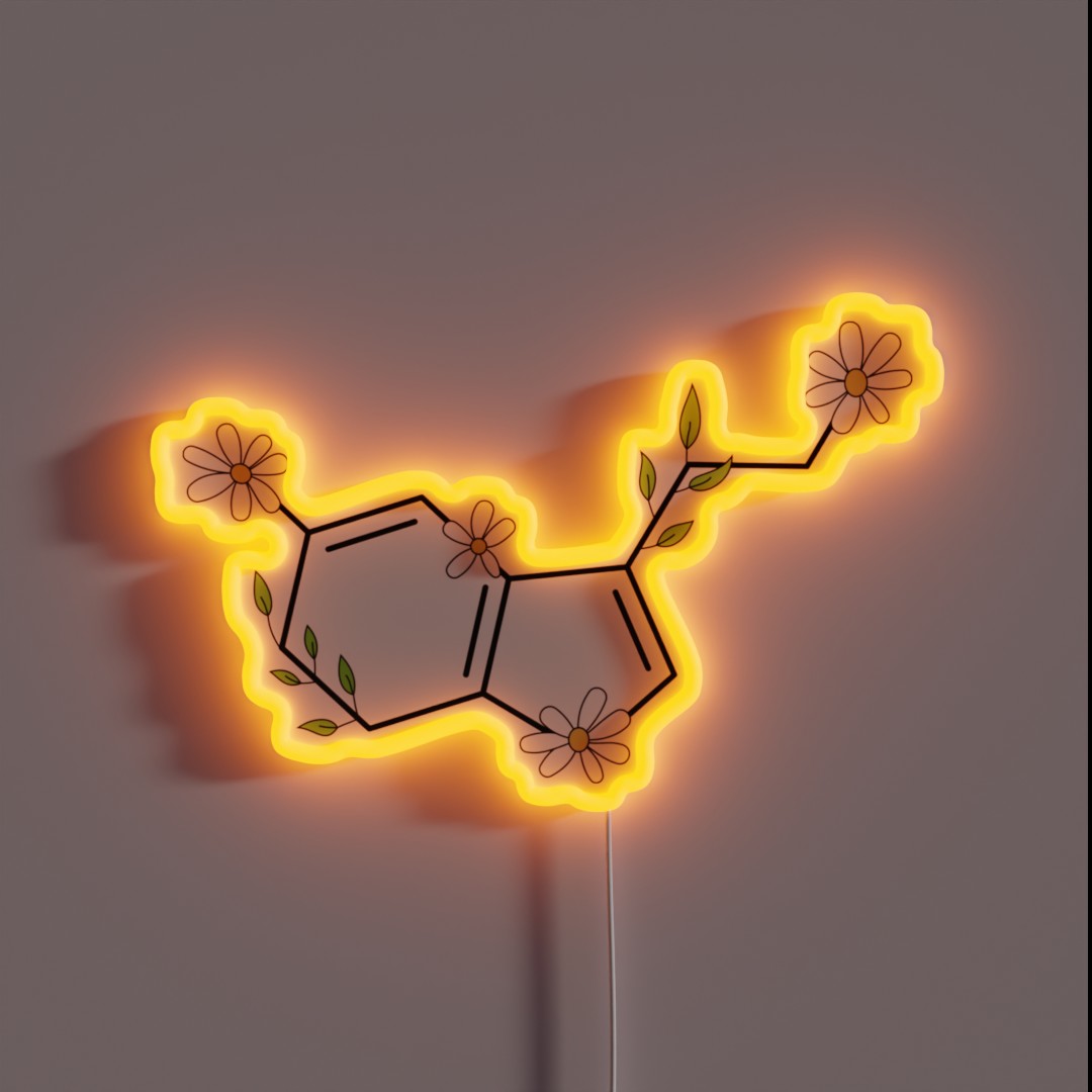 Floral Serotonin Molecule RGB Neon Sign Floral Serotonin Molecule RGB Neon Sign