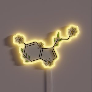 Floral Serotonin Molecule RGB Neon Sign