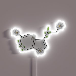Floral Serotonin Molecule RGB Neon Sign