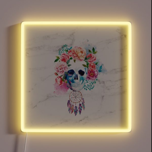 FLORAL SKULL RGB Neon Sign