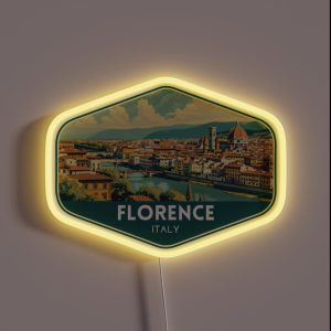 Florence Italy Travel Art RGB Neon Sign Florence Italy Travel Art RGB Neon Sign