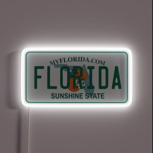 Florida License Plate RGB Neon Sign Florida License Plate RGB Neon Sign