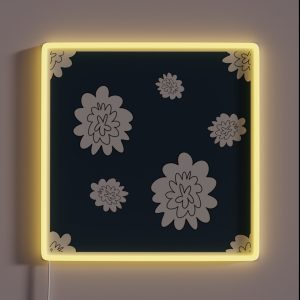 Flower Abstract Simple Lines Blue Seamless Pattern RGB Neon Sign Flower Abstract Simple Lines Blue Seamless Pattern RGB Neon Sign