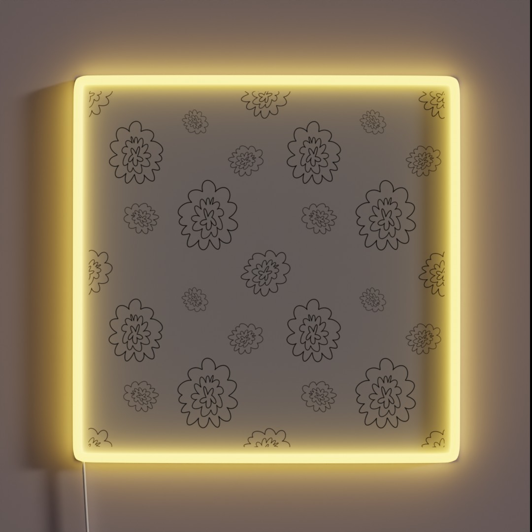 Flower Abstract Simple Lines Cute Seamless RGB Neon Sign Flower Abstract Simple Lines Cute Seamless RGB Neon Sign