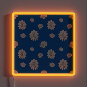 Flower Abstract Simple Lines Neon Blue Pattern RGB Neon Sign Flower Abstract Simple Lines Neon Blue Pattern RGB Neon Sign