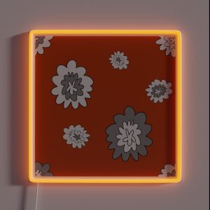 Flower Abstract Simple Lines Red Seamless Pattern RGB Neon Sign Flower Abstract Simple Lines Red Seamless Pattern RGB Neon Sign