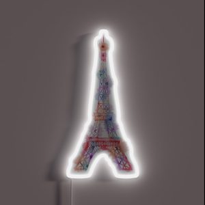 Flower Eiffel Tower Paris RGB Neon Sign Flower Eiffel Tower Paris RGB Neon Sign