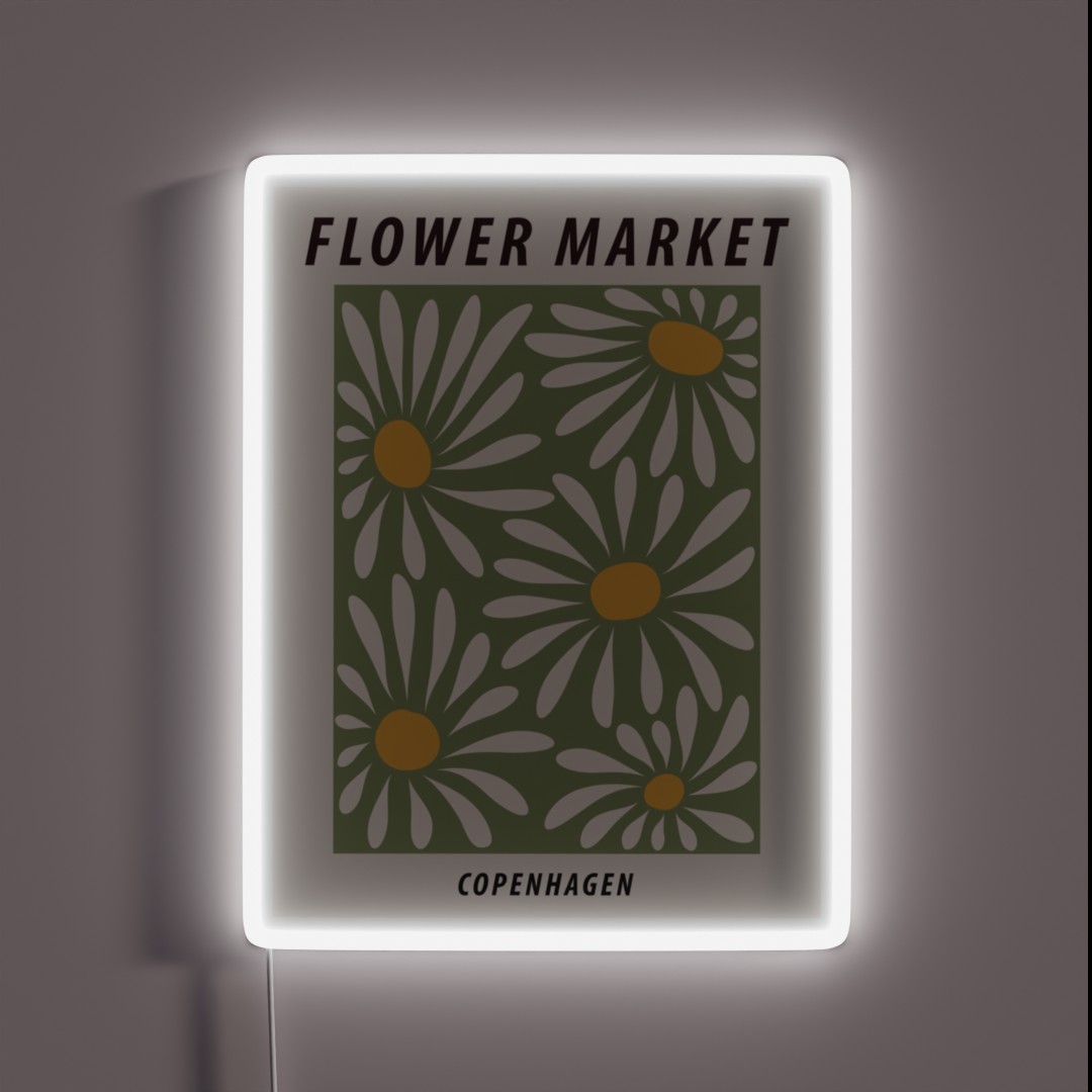 Flower Market Poster Copenhagen Posters RGB Neon Sign Flower Market Poster Copenhagen Posters RGB Neon Sign