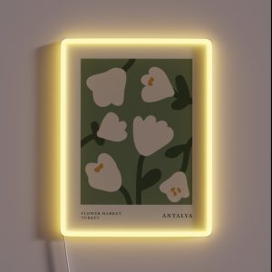 Flower Market Print Antalya Posters Aesthetic Tulips Exhibition Poster Cottagecore Decor Abstract Flowers RGB Neon Sign