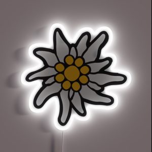 Flower Nature Flowers Edelweiss Mountains Alps Bavaria Oktoberfest Fun Beer Drinking Symbol Germany Germany RGB Neon Sign