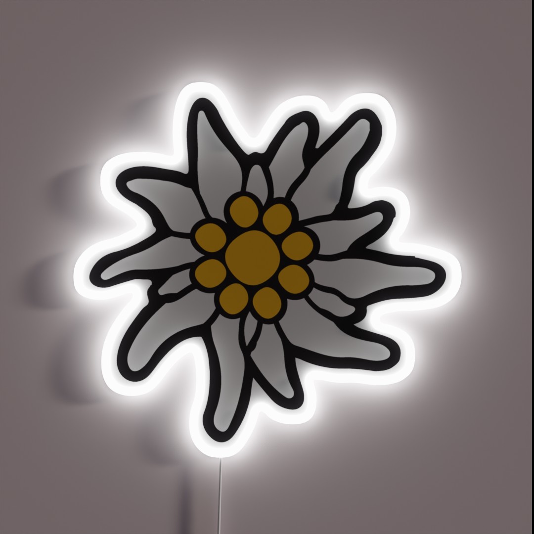 Flower Nature Flowers Edelweiss Mountains RGB Neon Sign Flower Nature Flowers Edelweiss Mountains RGB Neon Sign