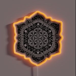 Flower Of Life Mandala Sacred Geometry Hand Drawn Design RGB Neon Sign Flower Of Life Mandala Sacred Geometry Hand Drawn Design RGB Neon Sign